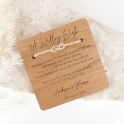 Engraved Wooden A Wedding Wish Bracelet