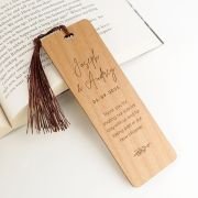 Wooden Engraved Laser-Cut Bookmark Wedding Favour