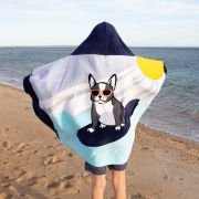 French Bulldog Embroidered Kids Hooded Beach Towel