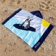 French Bulldog Embroidered Kids Hooded Beach Towel