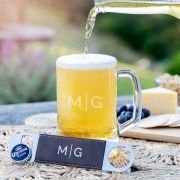 Gift Boxed Engraved Birthday 500ml Beer Mug and Leatherette Barmate