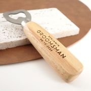 Engraved Wooden Handle Bottle Opener Bridal Party Gift