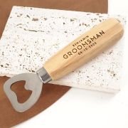 Engraved Wooden Handle Bottle Opener Bridal Party Gift