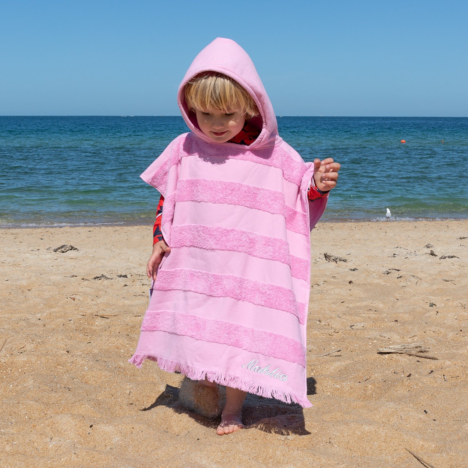 Personalised Hooded Beach Towel – Pink