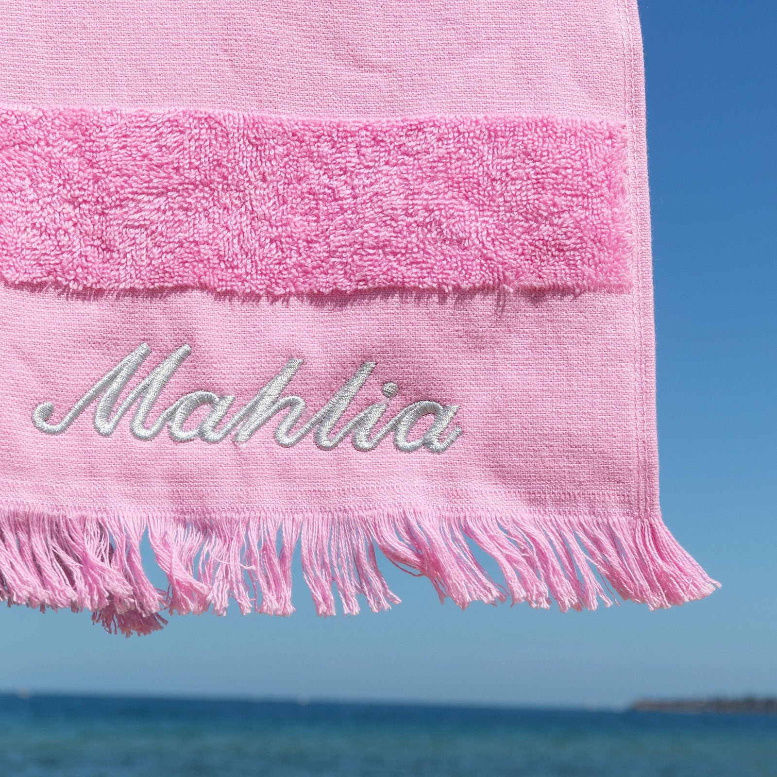 Personalised Hooded Beach Towel – Pink