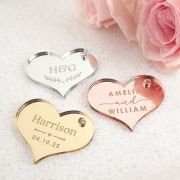 Infinity Bottle Opener with Engraved Wedding Acrylic ‘Heart’ Gift Tag