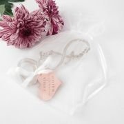 Infinity Bottle Opener with Engraved Wedding Acrylic ‘Heart’ Gift Tag