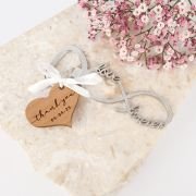 Infinity Bottle Opener with Engraved Wooden ‘Heart’ Gift Tag