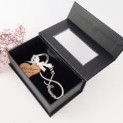 Infinity Bottle Opener with Engraved Wooden ‘Heart’ Gift Tag