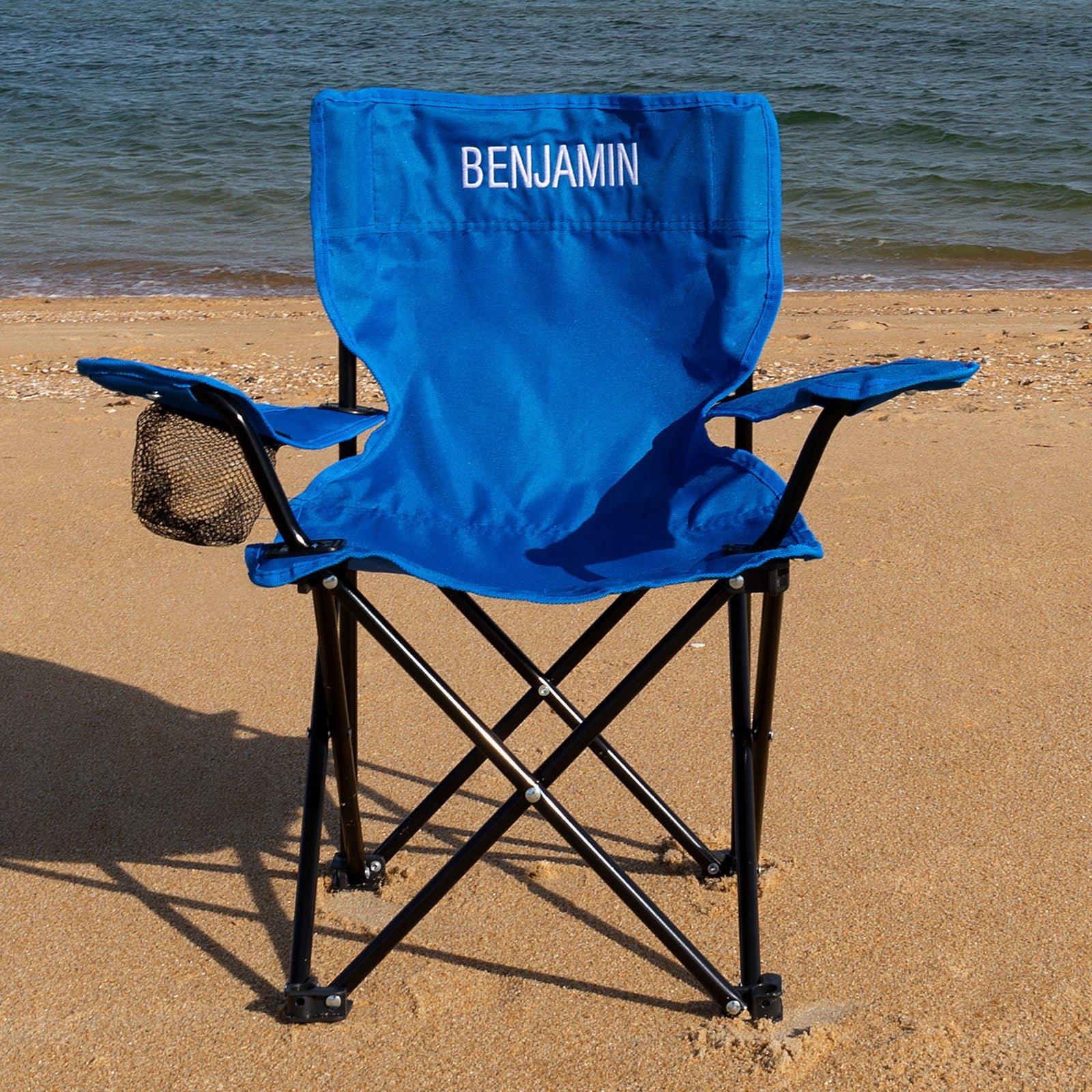 Personalised Kids’ Foldable Camping Beach Chair – Blue