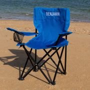 Personalised Kids’ Foldable Camping Beach Chair – Blue