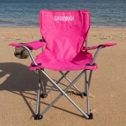 Personalised Kids’ Foldable Camping Beach Chair – Pink