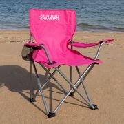 Personalised Kids’ Foldable Camping Beach Chair – Pink
