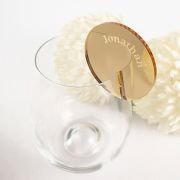 Round Acrylic Placecards for Glassware