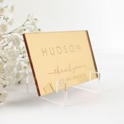 Engraved Rectangle Mirror Acrylic Wedding Place Cards