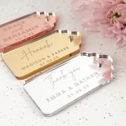 Engraved Mirror Acrylic Rectangle Wedding Gift Tags
