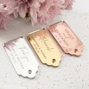 Engraved Mirror Acrylic Rectangle Wedding Gift Tags