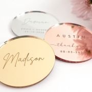 Engraved Round Acrylic Wedding Place Card