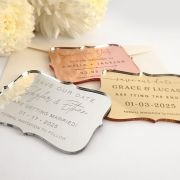 Engraved Royal Style Mirror Acrylic Wedding ‘Save the Date’ Cards