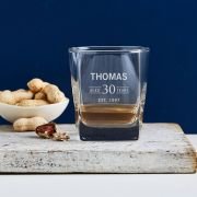 Engraved 295ml Square Whiskey Glass 30th Birthday Gift