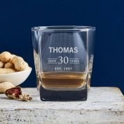 Engraved 295ml Square Whiskey Glass 30th Birthday Gift