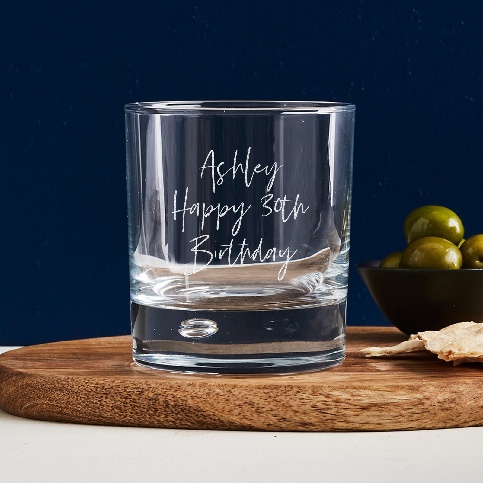 Engraved 305ml Round Whiskey Glass 30th Birthday Gift