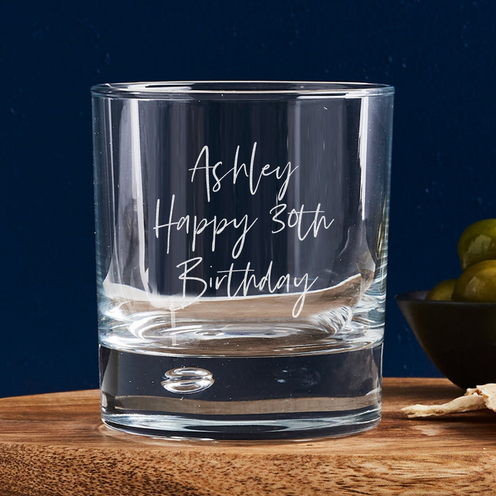 Engraved 305ml Round Whiskey Glass 30th Birthday Gift