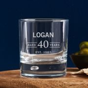 Engraved 305ml Round Whiskey Glass 40th Birthday Gift