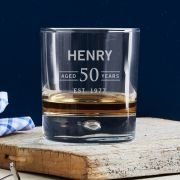 Engraved 305ml Round Whiskey Glass 50th Birthday Gift