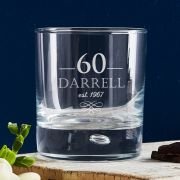 Engraved 305ml Round Whiskey Glass 60th Birthday Gift