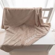 Personalised Faux Fur Baby Blanket Beige