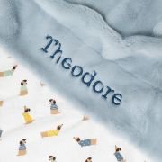 Personalised Faux Fur Baby Blanket Pale Blue