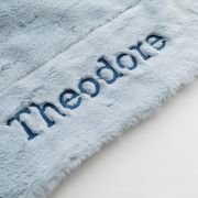 Personalised Faux Fur Baby Blanket Pale Blue