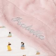 Personalised Faux Fur Baby Blanket Pale Pink