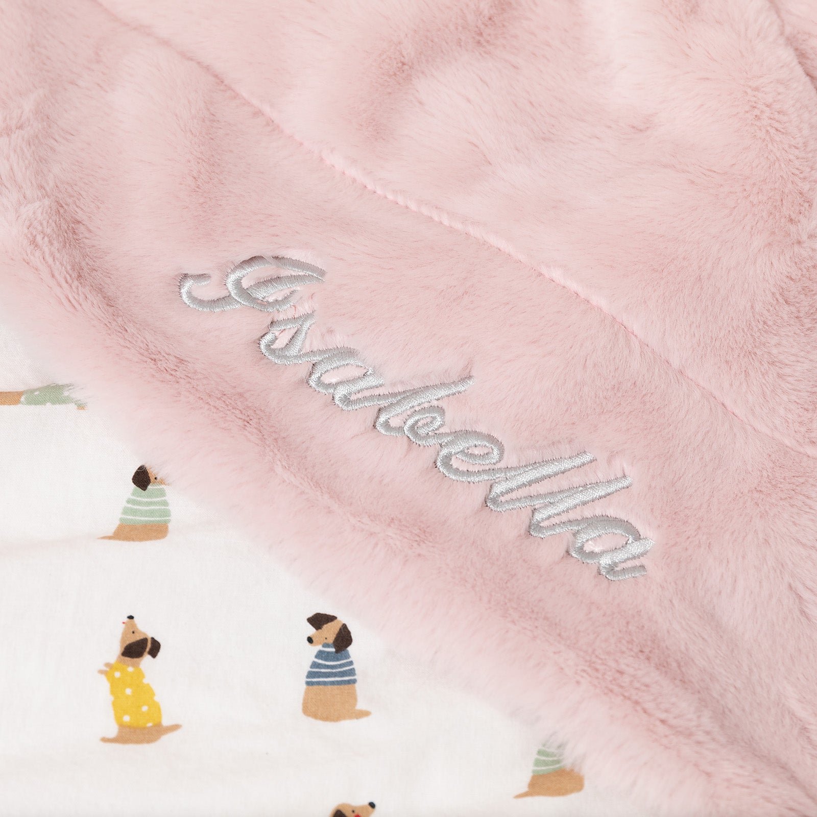 Personalised Faux Fur Baby Blanket Pale Pink