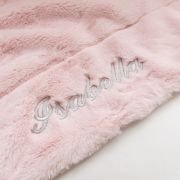 Personalised Faux Fur Baby Blanket Pale Pink