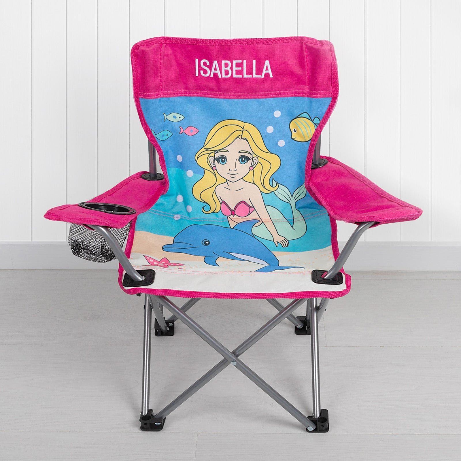 Personalised Kids’ Foldable Beach Chair – Mermaid