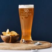 Engraved 425ml Beer Glass 30th Birthday Gift