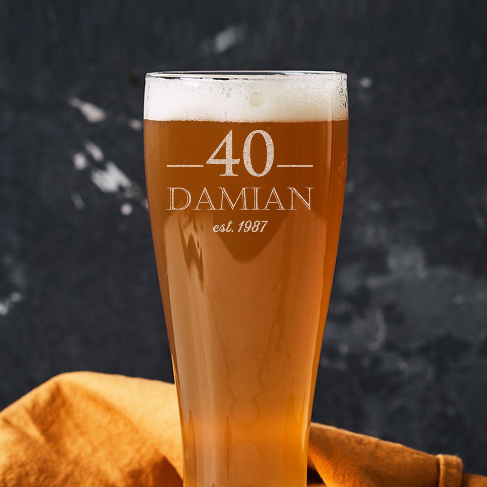 Engraved 425ml Beer Glass 40th Birthday Gift