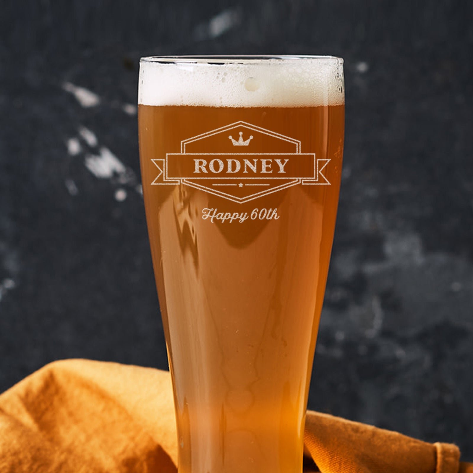 Engraved 425ml Beer Glass 60th Birthday Gift