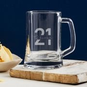 Engraved 500ml Beer Mug 21st Birthday Gift