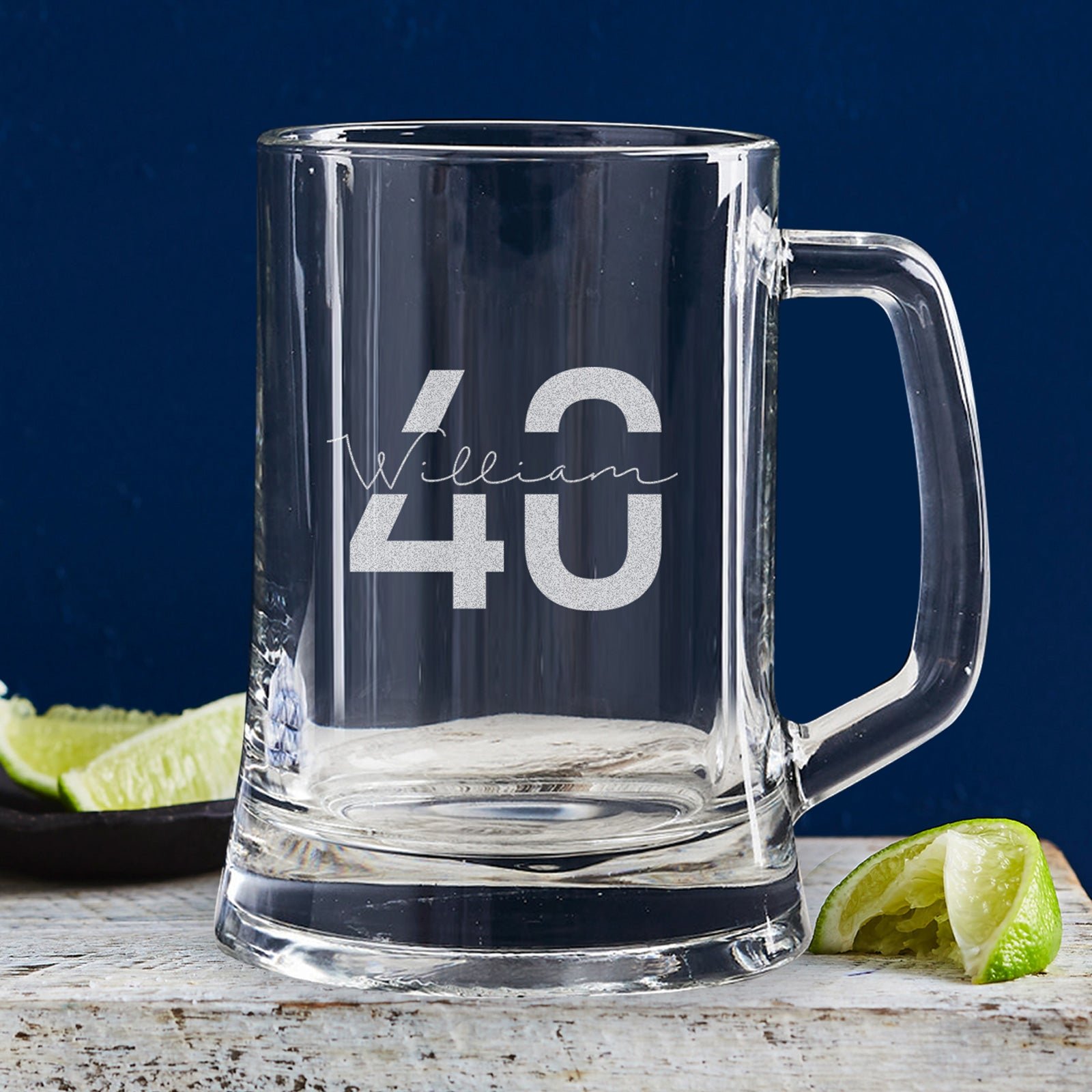 Engraved 500ml Beer Mug 40th Birthday Gift