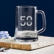 Engraved 500ml Beer Mug 50th Birthday Gift