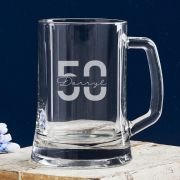 Engraved 500ml Beer Mug 50th Birthday Gift