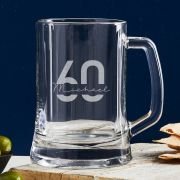 Engraved 500ml Beer Mug 60th Birthday Gift