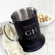 Engraved Birthday Matte Black Metal Beer Mug with Gift Box