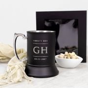 Engraved Birthday Matte Black Metal Beer Mug with Gift Box