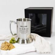 Engraved Birthday Silver Metal Beer Mug with Gift Box