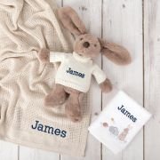 Embroidered Bunny Hamper Gift Set – Taupe