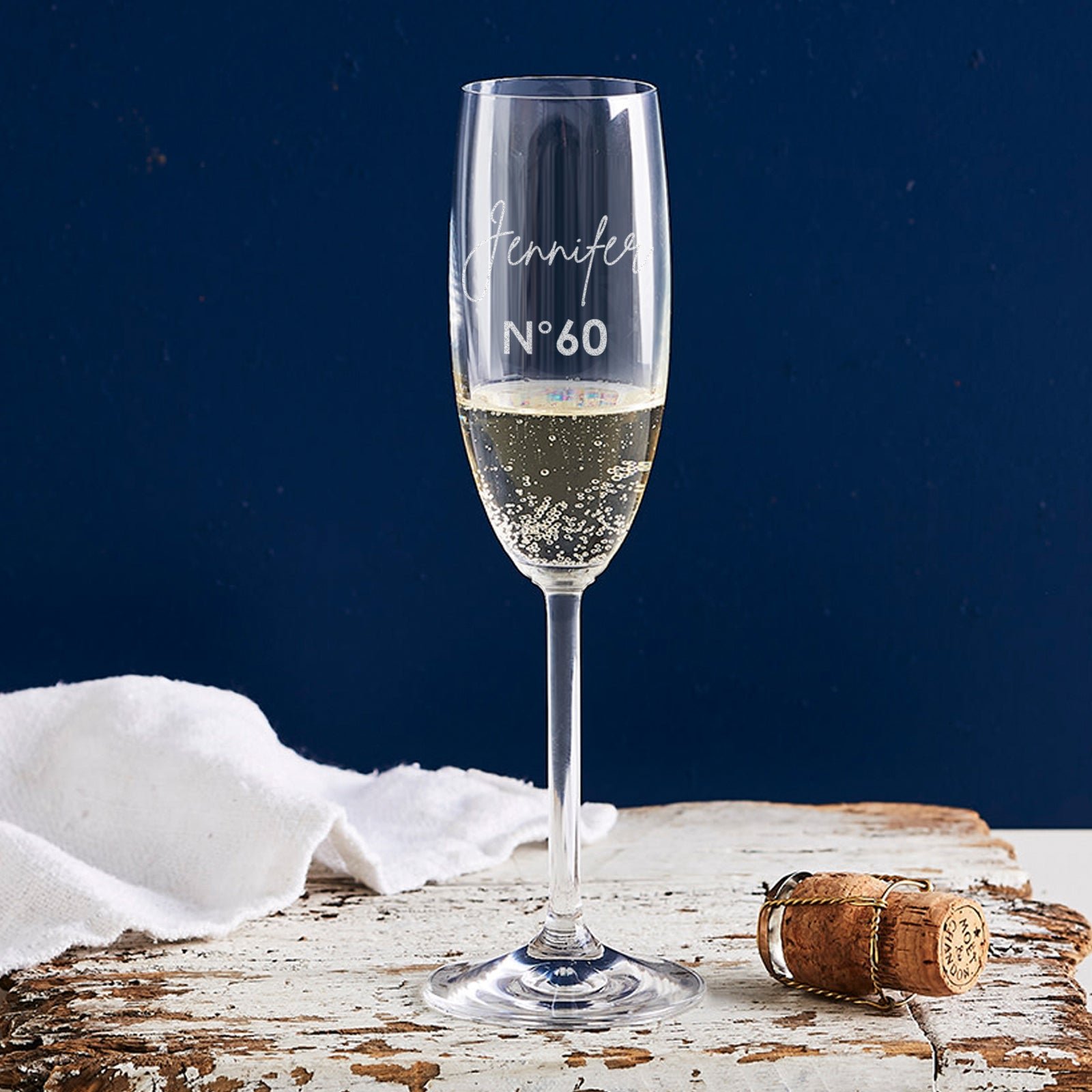 Engraved 195ml Champagne Glass 60th Birthday Gift